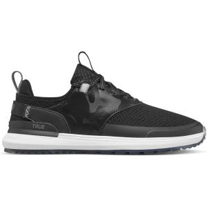imageTrue LUX Hybrid Mens Golf Shoes Waterproof Knit Upper 100 Nappa Leather SaddleHigh Vis Black