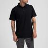 imageTRUE Linkswear Lux Mens Polo UPF 50 Sun Protection Anti Wrinkle Moisture WickingBlack