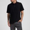 imageTRUE Linkswear Lux Mens Polo UPF 50 Sun Protection Anti Wrinkle Moisture WickingBlack
