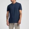 imageTRUE Linkswear Lux Mock Polo Mens TShirt UPF 50 Sun Protection Anti Wrinkle Moisture WickingNavy