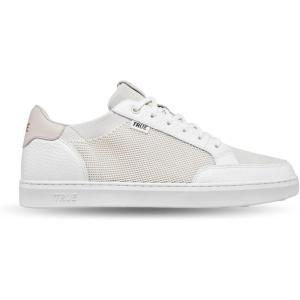imageTRUE Linkswear FS02 Mixed Media Mens Golf ShoesWater Resistant Premium Full Grain LeatherWhite Truffle