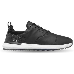 imageTRUE Linkswear Lux Tour Mens Golf Shoes Top Grain Napa Leather WaterproofContrast Black