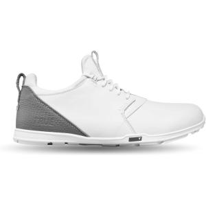 imageTRUE Linkswear OG Tour Mens Golf Shoes Top Grain Napa Leather WaterproofWhite Grey