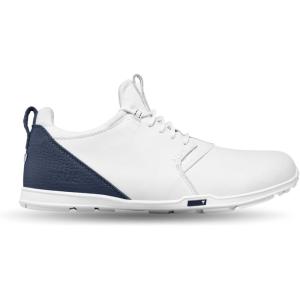imageTRUE Linkswear OG Tour Mens Golf Shoes Top Grain Napa Leather WaterproofWhite Navy